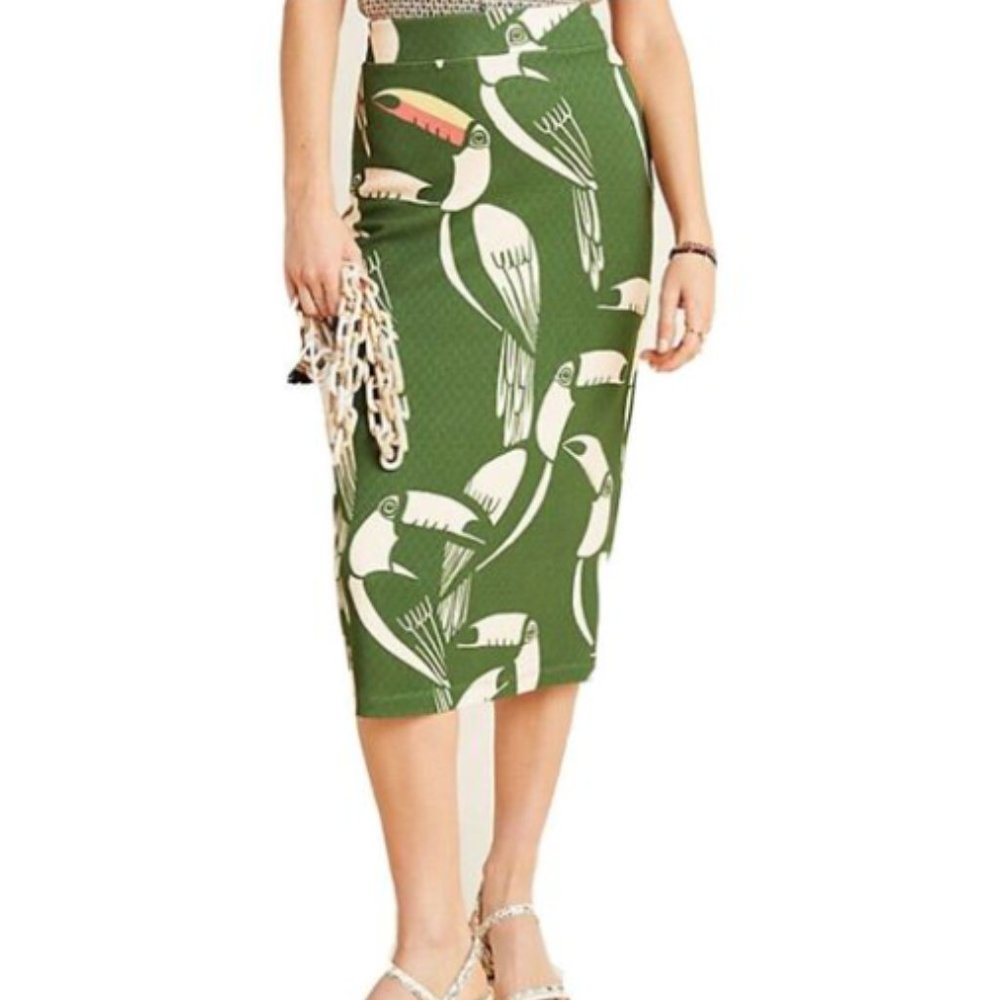 Farm Rio Toucans Pencil Skirt Anthropologie Size S